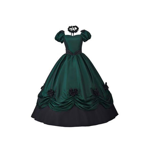 Adjustable Victorian Lolita Dress with Butterfly Bow Prom Party Gown in Stock