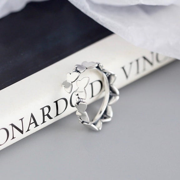 Adjustable Vintage Alloy Animal Zodiac Rings for Women, Featuring Bow, Butterfly Designs, and Electroplated Finish