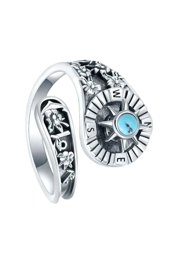Adjustable Vintage Compasses Natural Turquoise Gemstones Comfortable Symbolic Designs for Adventure and Direction Jewelry