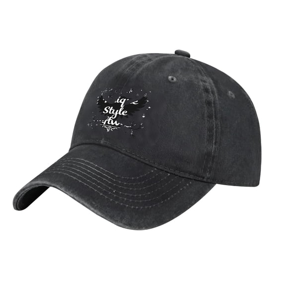 Adjustable Vintage Cotton Washed Distressed Baseball Cap - Stylish Golf Dad Hat for Men & Women with Artistic ' ig Style ' Wings Design