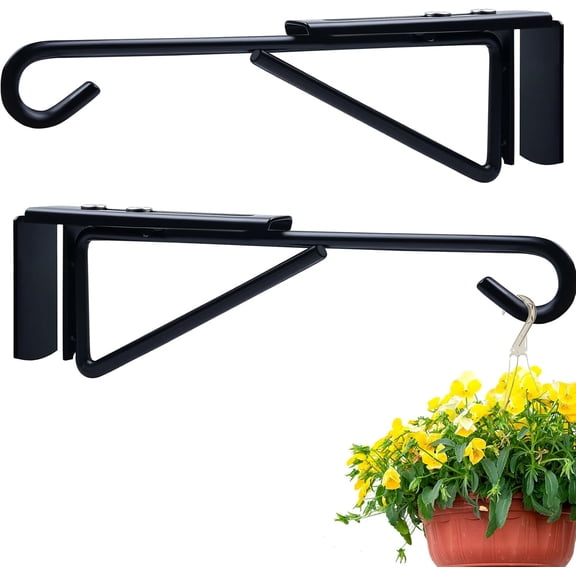 Adjustable Vinyl Fence Hooks Fit Fence Widths 0.75-3 Inch, Heavy Duty Vinyl Fence Plant Hangers for Hanging Plant Bird Feeders, Lights, Basket Over the Fence Hanger for Hanging Plant Outdoor- 2Pack
