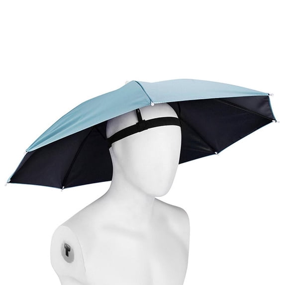 Adjustable Vinyl Umbrella Hat for Sun and Rain Protection 27 Inch Hands-Free Outdoor Activities