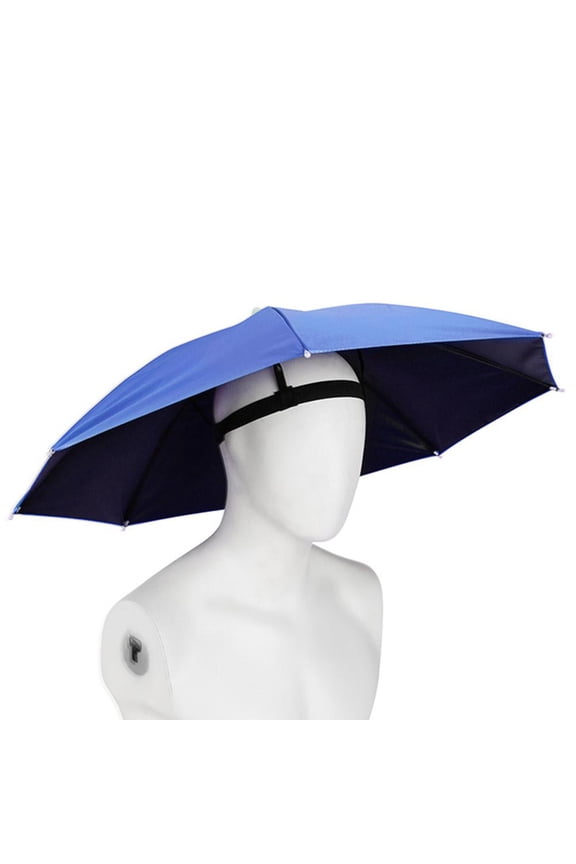 Adjustable Vinyl Umbrella Hat for Sun and Rain Protection 27 Inch Hands-Free Outdoor Activities