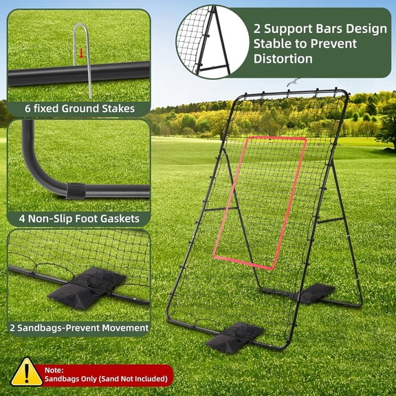 Adjustable Volleyball Rebounder Net 7x4FT - Bounce Back Training Equipment for Practicing Spiking, Setting & Digging, Adjustable Target Practice Nets Outdoor Backyard Beach Games for Adults