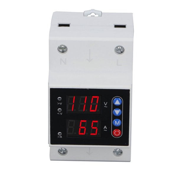 Adjustable Voltage Protector, 80A Over/Under Voltage & Overcurrent Protection Relay, Din Rail Mounted, AC80-300V