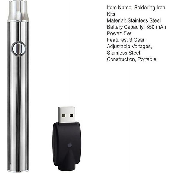 Adjustable Voltage Soldering Iron Kit - Portable Battery-Powered Welding Tool with USB Adapter for Electronics Repair and Circuit Board Soldering