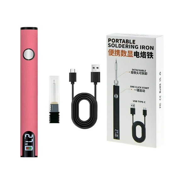 Adjustable Voltage USB Soldering Iron & Cable Burning Pen - 3-Temp LED Display Welding Tool with 510 Connector, Portable Heat Engraver for Phone Repair, Electronics & DIY Projects