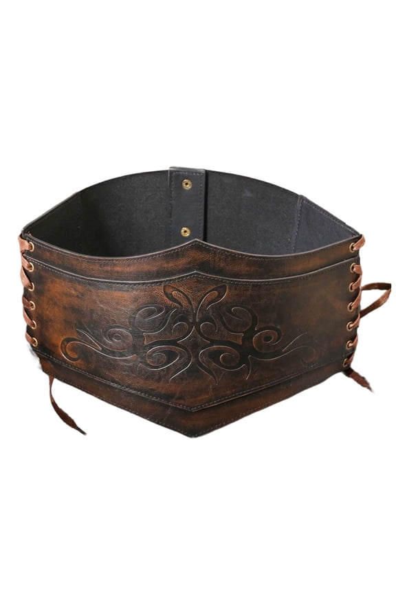 Adjustable Waist Belt Embossed PU Leather Adjustable Fit for Cosplay & Historical Performances