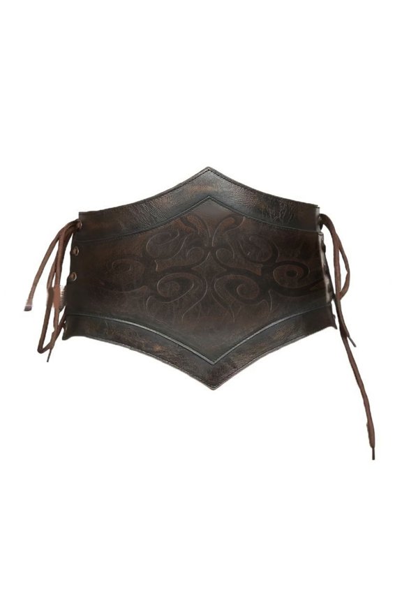 Adjustable Waist Belt With Detailed Embossing PU For Roleplay And Performances