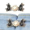 thumbnail image 1 of Adjustable Waist Buckle 2pcs Waist Tightener Clip Tighten Waistband Detachable Jean Button Pin for Dresses Pants Jeans, 1 of 7