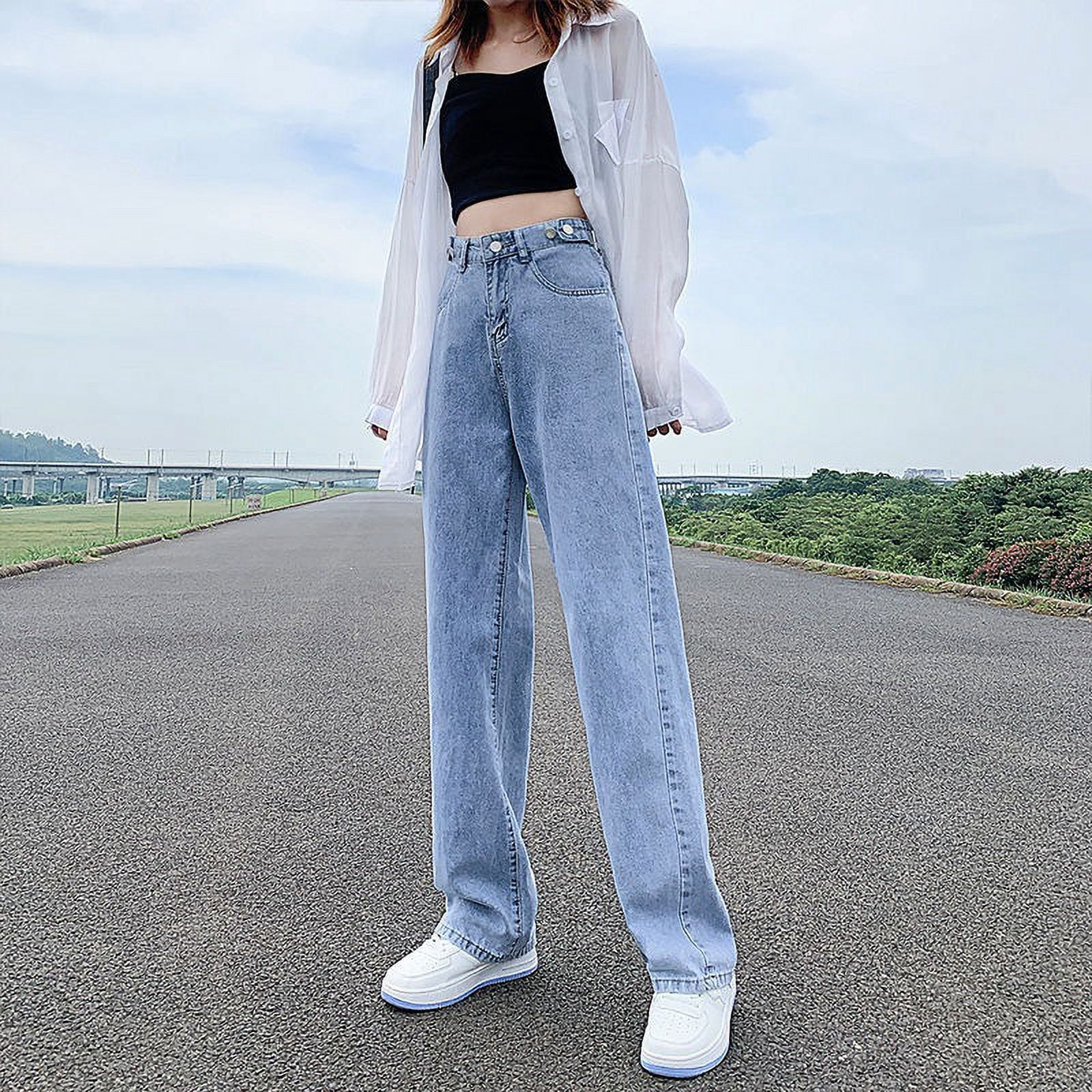 Adjustable Waist Jeans Women's Spring and Autumn High Waist