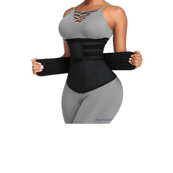 Adjustable Waist Trainer for Women, Double Belts Neoprene Corset with Zipper, Workout Cincher for Tummy Control & Back Support