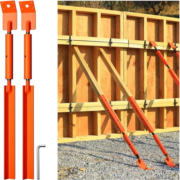 Adjustable Wall Brace Concrete Turnbuckle Form Aligner 33.2"-40" Length Heavy-Duty Steel Formwork Support Anti-Loosening for Walls/Columns/Beams