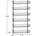 thumbnail image 1 of Adjustable Wall Mount Spice Rack, 6-Tier Dual-use (Multi-use) Organizer, Silver, 1 of 4