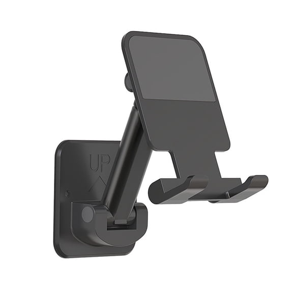 Adjustable Wall Mount Tablet Stand with Stretchable Arm for iPhone/iPad 4-12 in Universal Cell Phone Holder-Black
