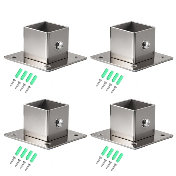 Adjustable Wall-Mounted Pipe Bracket Set - Steel Flange Base Supports for Commercial Wardrobe Shelving Systems