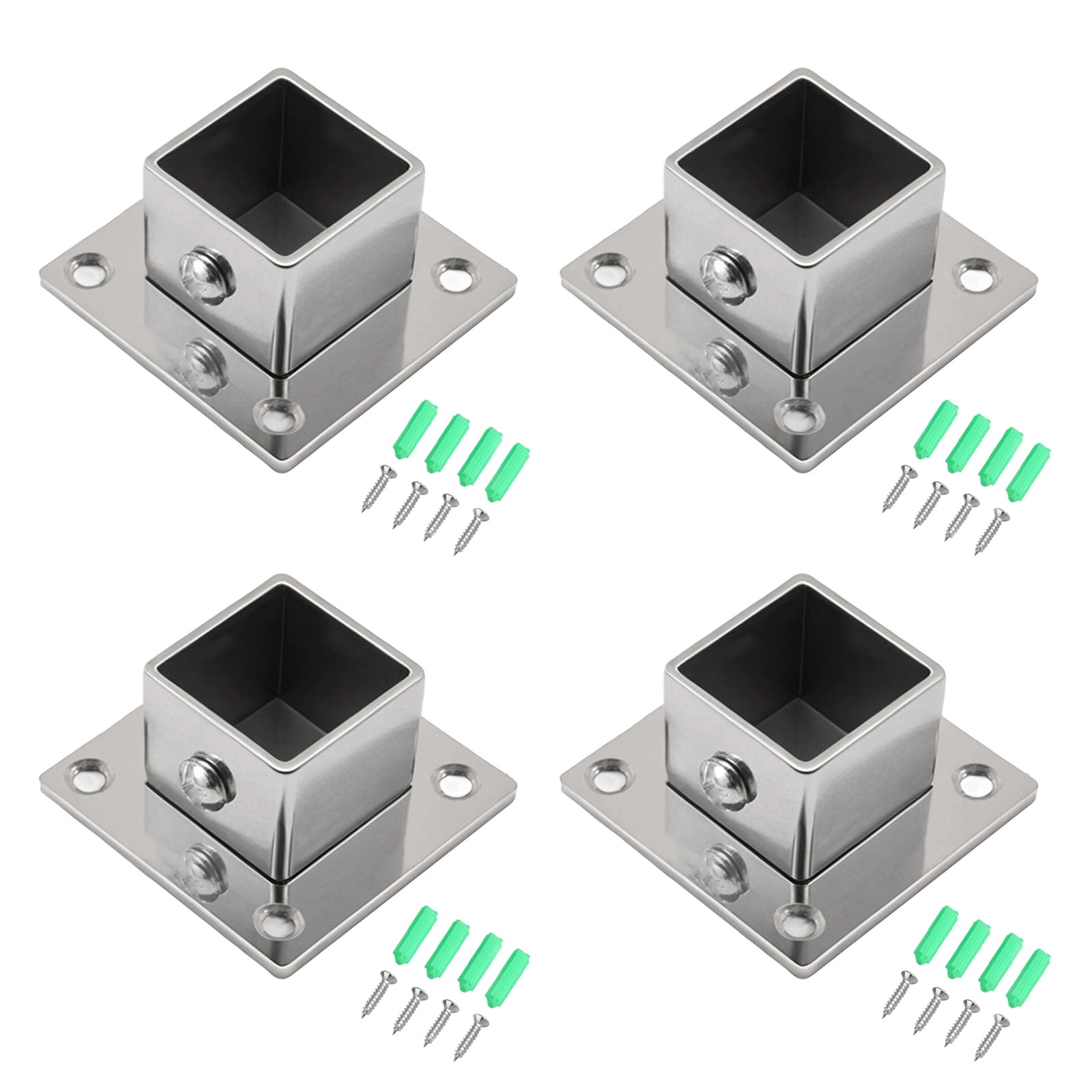 Adjustable Wall-Mounted Pipe Bracket Set - Steel Flange Base Supports ...