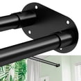 thumbnail image 1 of Adjustable Wall Mounted Shower Curtain Rod Black 28"-76" Double Rod Design, 1 of 7