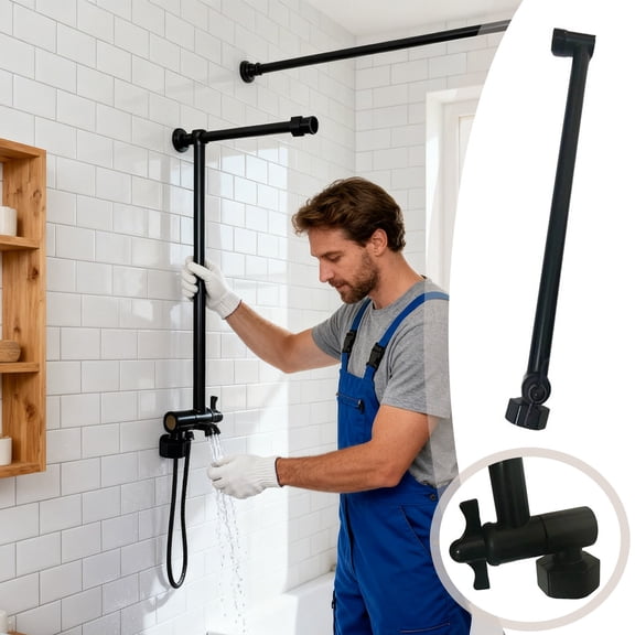 Adjustable Wall Mounted Showerhead Extension Arm Inch Stainless Steel Shower Head Support Rod for Enhanced Bathing