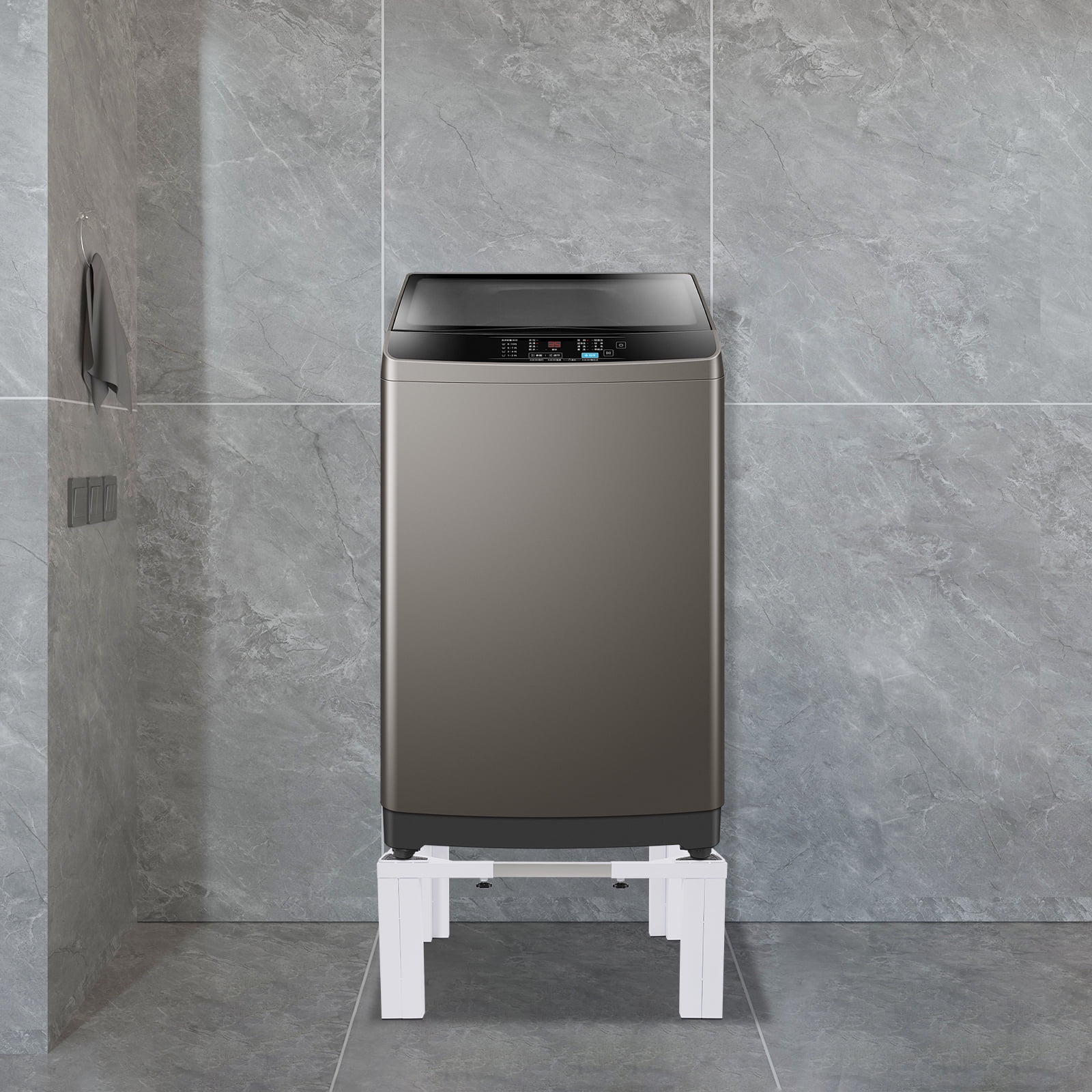 Adjustable Washing Machine Stand with Strong Load-bearing Capacity of 1102.31lbs, Anti-slip Pads, 43-66cm Adjustable Width & Height