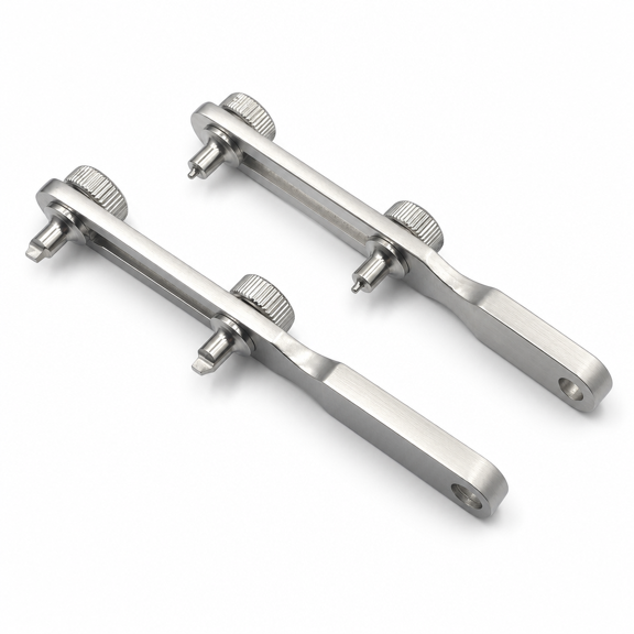Adjustable Watch Back Case Opener Wrench Tool For Battery Replacement Repair, NO.2015 Square and Round Tips, Silver, 2-Pack