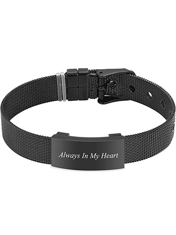 Adjustable Watch Band Cremation Jewelry Urn Bracelet for Ashes Personalized Message Urn Bangle for Women Men Memorial Keepsake-Forever in My Heart