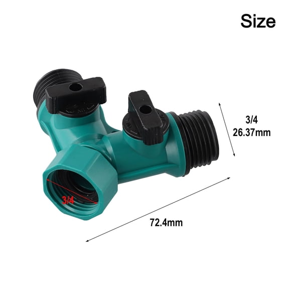 Adjustable Water Flow 2 Position Garden Hose Splitter Easy to Connect Watering Connector OutdoorTap Distributor