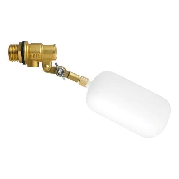 Adjustable Water Level Control Valve - Brass Float Valve for Tanks, Pools, Aquariums - 1/2" NPS Automatic Shut Off, Easy Install, 180 Arm for Water Conservation