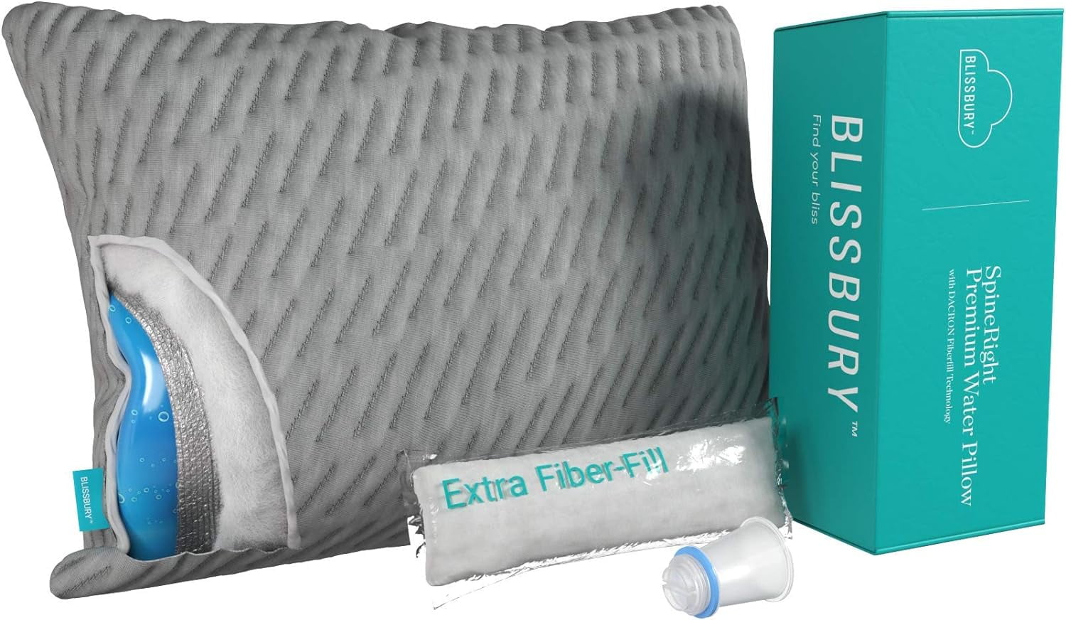 Adjustable Water Pillow Waterbase and fiberfill Stuffing Adjust to
