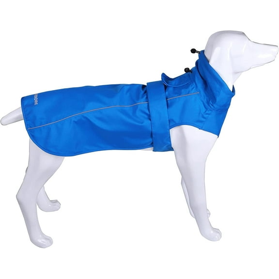 Adjustable Waterproof Dog Raincoat for Dogs,Lightweight Pet Rain Jacket Puppy Clothes with Reflective Strip for Small Medium Large Dogs (Blue, XX-Large)