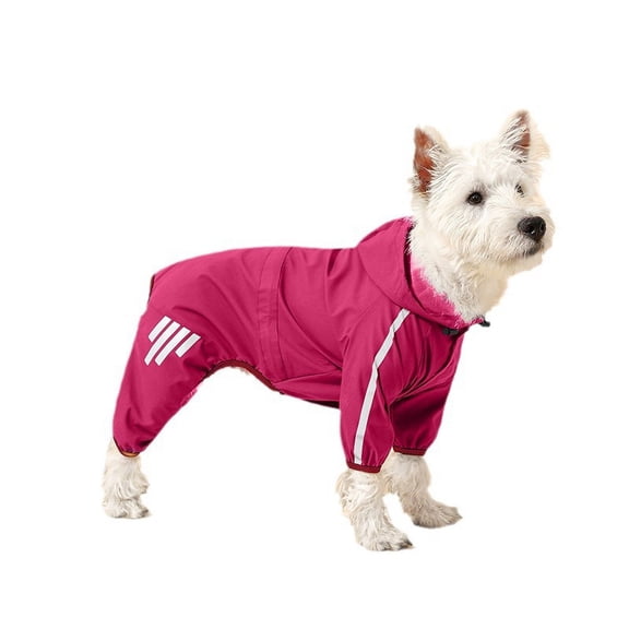 Adjustable Waterproof Dog Raincoat with Windproof Warmth and Reflective Stripes for Small Dogs Pet Jacket
