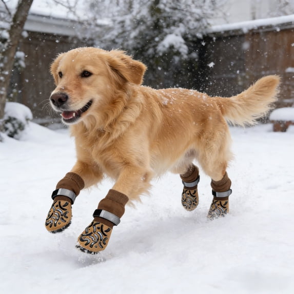 Adjustable Waterproof Dog Socks, Anti-Slip Sole with High Friction Particles, Breathable Fabric, Reusable Paw Protectors for Indoor Outdoor Walks, Sizes for Small Medium Large