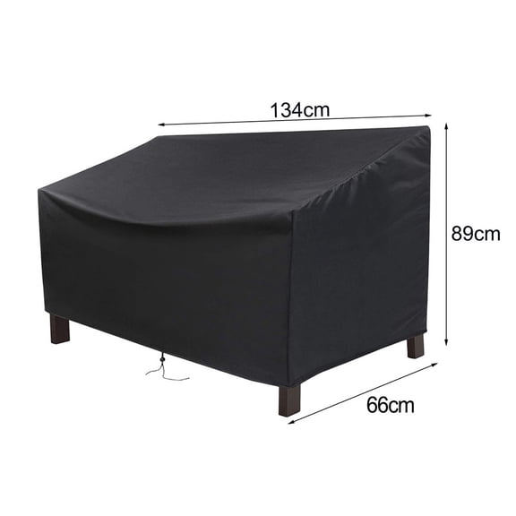 Adjustable Waterproof For Garden Bench Cover Black 210D Oxford Fabric Material