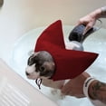 thumbnail image 1 of Adjustable Waterproof Pet Shower Cap for Cats Dogs, Reusable Bath Ear Cover with Straps, Grooming Accessory for Kitten Puppy Small Pets, Red, 1 of 5