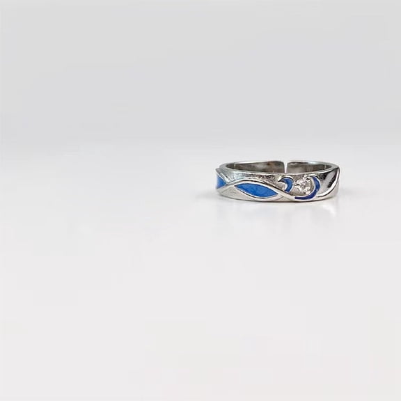 Wavy Fishtail Couple Ring Adjustable Copper Electroplated Antithetical Rings for Women Beautiful Whale Design High Quality Promise Fashion Jewelry