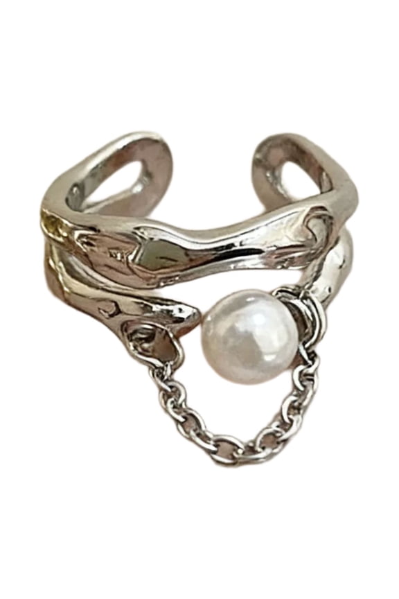 Adjustable Wedding Rings Dating Rings Double Layer Delicate Finger Jewelry Alloy Texture for Woman and Present
