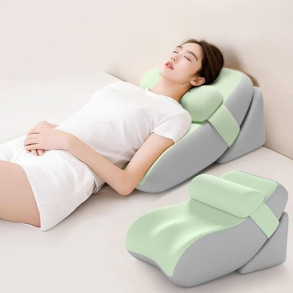 Adjustable Wedge Pillow Set for Bed & Sofa, Couples Pillow Pregnancy Pillow,Reading Pillow with Lumbar Cushion, Post Surgery Recovery, Acid Reflux Relief, Ergonomic Design, Removable Cover