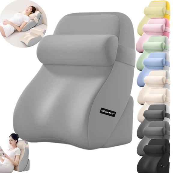 Adjustable Wedge Pillow Set for Bed & Sofa, Couples Pregnancy Pillow, Reading Pillow with Lumbar Cushion, Post Surgery Recovery, Acid Reflux Relief, Ergonomic Design, Removable Cover