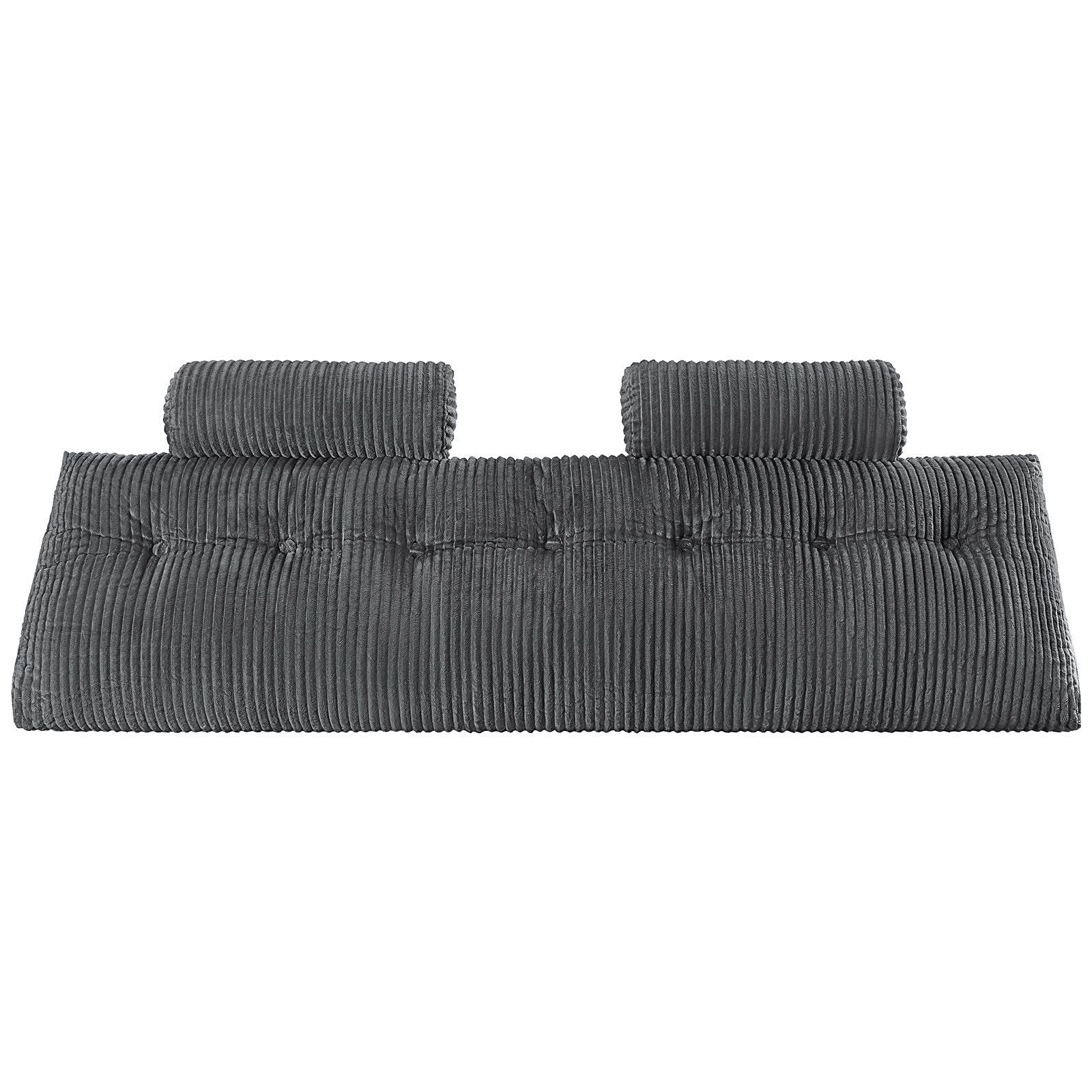 Bed Wedge Pillow with Headrests – King Size Headboard Pillow for Back Support, Reading in Bed, Includes 2 Side Pockets, Machine Washable