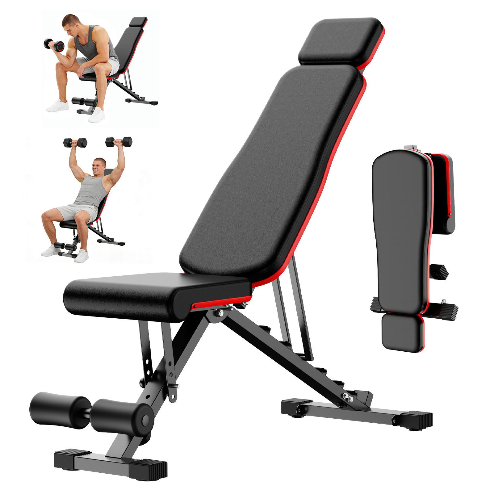 Adjustable Weight Bench, 3 in 1 Workout Bench, Foldable Workout Bench ...