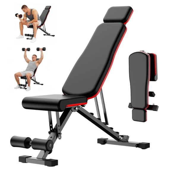 Adjustable Weight Bench, 3 in 1 Workout Bench, Foldable Workout Bench for Adult, Strength Training Bench for Full Body Workout with 800lbs Weight Capacity