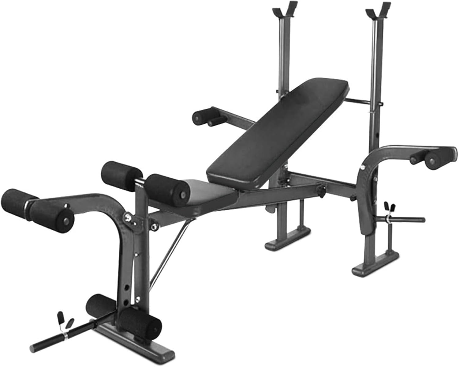 Adjustable Weight Bench, 4 in 1 Bench Press Rack with Weights and Bar ...