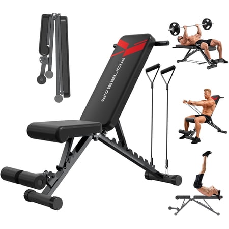 Adjustable Weight Bench, 660LBS Foldable Workout Bench for Full Strength , Multifunctional Bench Press Incline Decline Bench - for Beginners and Professional Use
