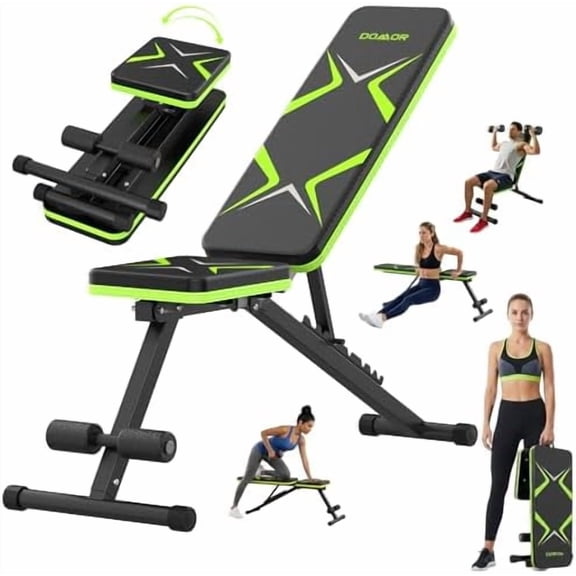 Adjustable Weight Bench, 7 Backrests Basic Workout Bench for Home Gym, Fast Folding, Stable Weight Bench for Men Women, Chest Shoulders Arms Muscles, Incline Bench Press for Full Body