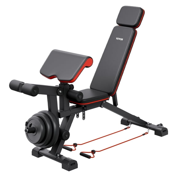 Adjustable Weight Bench 800lbs for Full Body Workout Home Gym Strength Training with Leg Extension Preacher Pad Fast Adjustment
