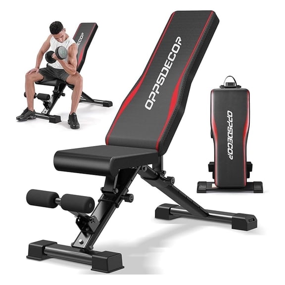 Adjustable Weight Bench 900LBS Capacity, Foldable Workout Bench for Home Gym Strength Training, Incline Decline Flat Press