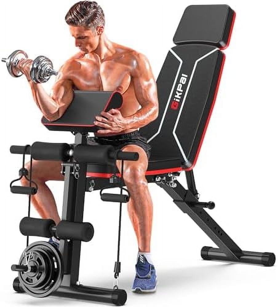 Flat Bench, Foldable Flat Weight Bench, Home Gym Workout Bench, Easy Assembly Strength Training Bench Press