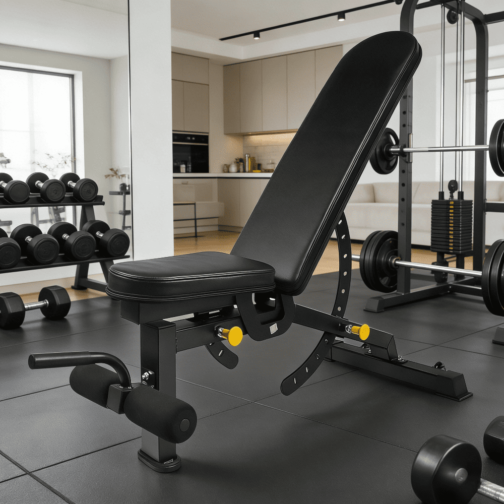 Adjustable Weight Bench Foldable Incline Decline Bench for Home Gym Strength Training 12 Position Adjustable Backrest 500 lbs Capacity Flat to 90 Degree Foldable Workout Bench for Dumbbell Exercise