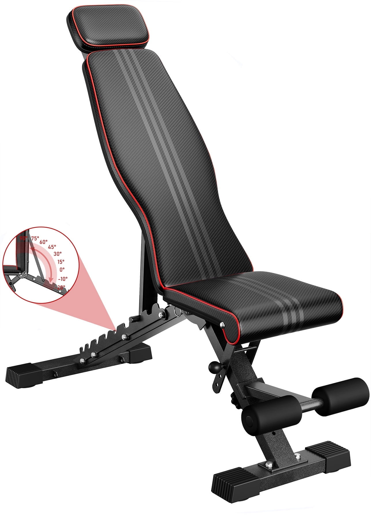 Adjustable Weight Bench,Foldable Workout Bench 660lbs Home Gyms Press Dumbbell Dprodo Bench with Extended Head and Spine Support