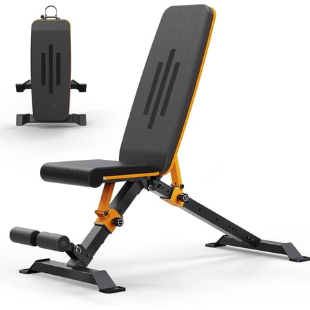 Adjustable Weight Bench for Full Workout, Foldable Workout Bench of Gym, Bench Press Strength , Incline Decline Flat Utility Workout Bench with Quick Folding Space Saving